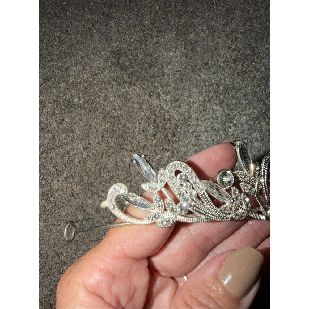 Tiara Silver Tone Clear Gems